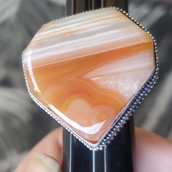 New Botswana Agate 925 Silver Statement Ring. - Picture 16 of 16